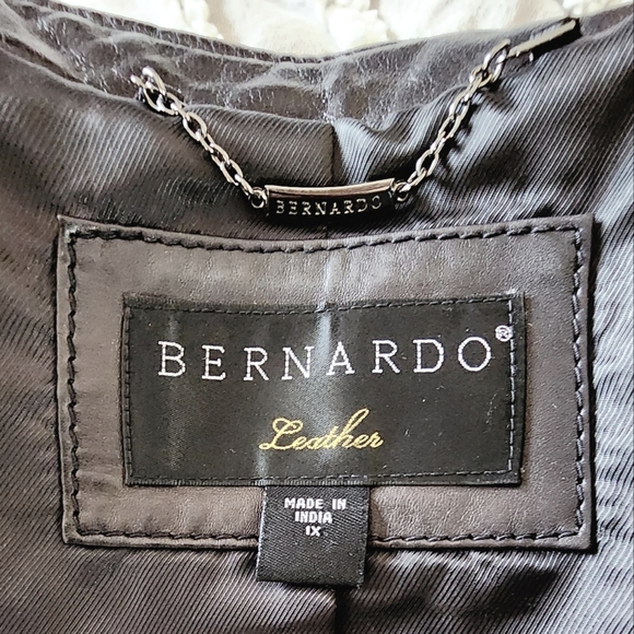 [1X] BERNARDO Genuine Leather Black Moto Jacket - Picture 6 of 16